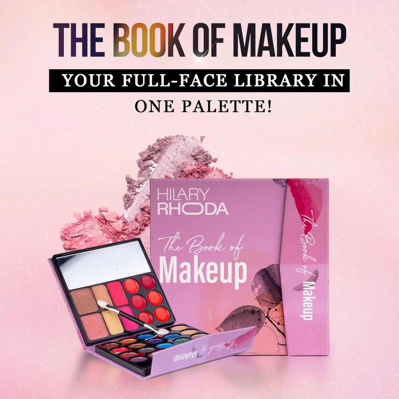 Hilary Rhoda The Book of Makeup | 20 Eyeshadows | 2 Highlighters | 2 Blushes | 2 Contours | 6 Cream Lip Glosses | Dual Ended Brush | Long Lasting | Blends Easily- 23.4g (Shade 2) thumbnail 3